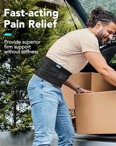 Miniatura 7 de Fitomo Soporte de espalda para el dolor de espalda baja, hombres y mujeres, cinturón de apoyo de espalda para alivio intante del dolor de ciática,
