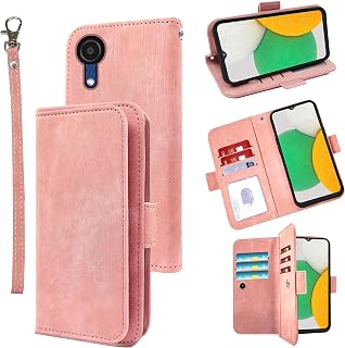 ELISORLI Compatible with Samsung Galaxy A03 Core Wallet Case Wrist Strap Lanyard Flip Card Holder Leather Magnetic Folio Purse Credit Phone Cover for Ao3 Core SM-A032/DS A032 A032M Pink