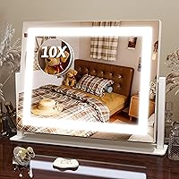 Vista 15 de FENNIO - Espejo de tocador con luces, espejo de maquillaje iluminado LED, pantalla táctil con 3 modos de iluminación, regulable, para mesa