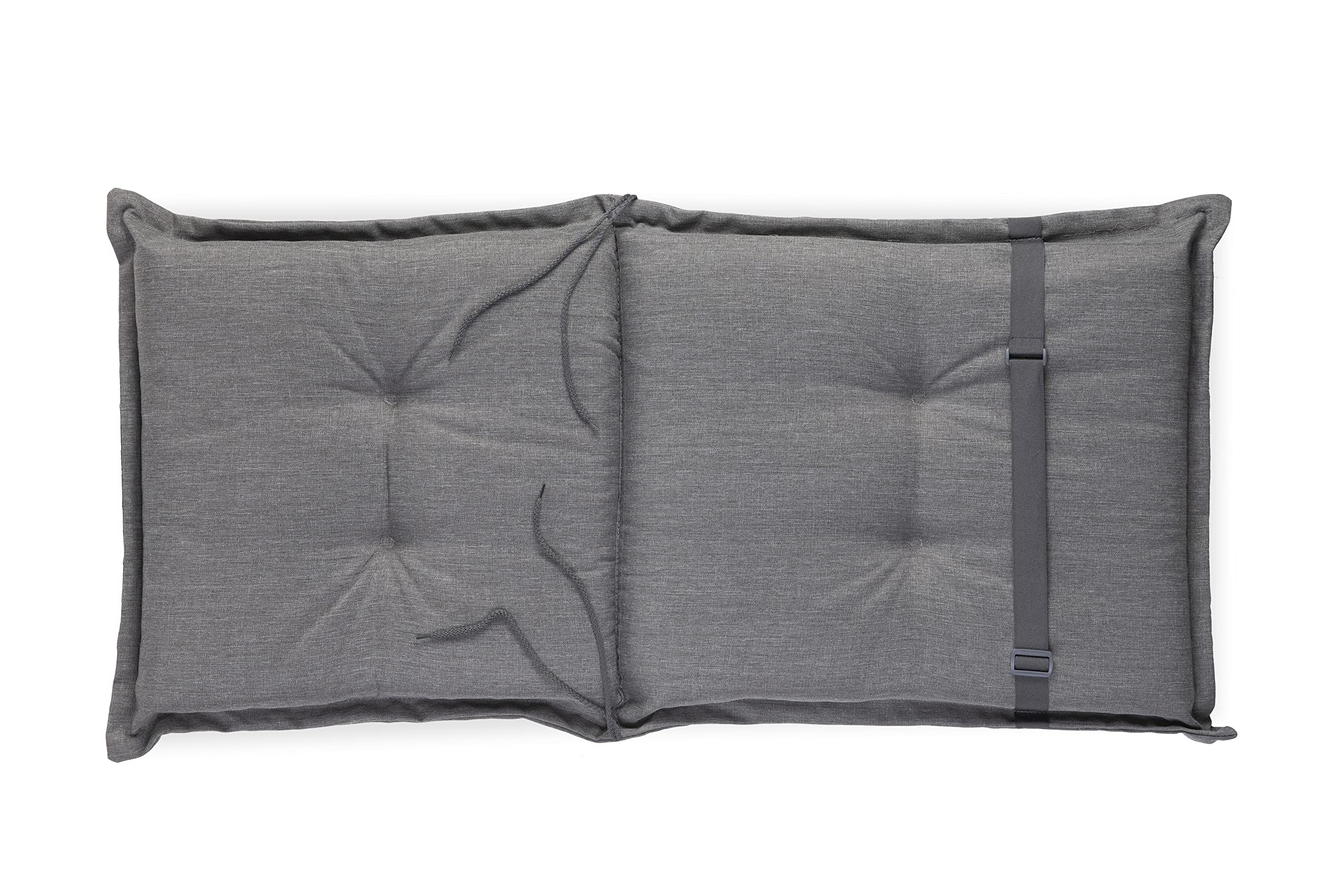 sunnypillow Set di 6 Cuscini per Sedia da Giardino con Schienale Basso - 100 x 50 Spesso 9 cm - per Interni ed Esterni - Impermeabile e Resistente ai Raggi UV - Made in EU - Grigio