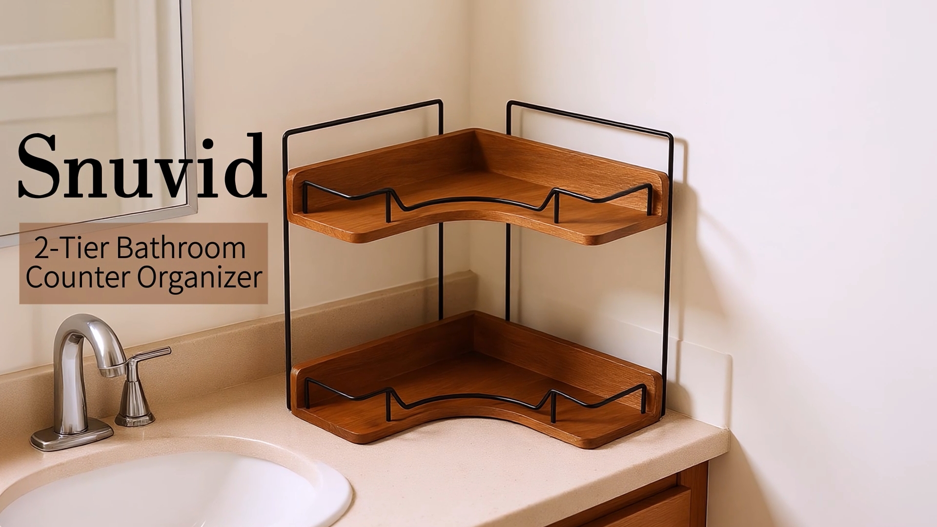 Amazon.com: Snuvid 2-Tier Bathroom Counter Organizer, Wooden