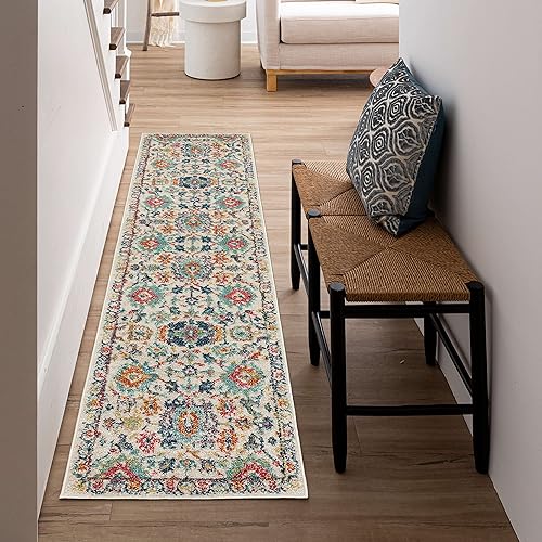 Vista 78 de Mohawk Home Bonilla - Alfombra oriental floral de 5 pies 3 pulgadas x 8 pies, color azul cielo, perfecta para sala de estar, comedor, oficina