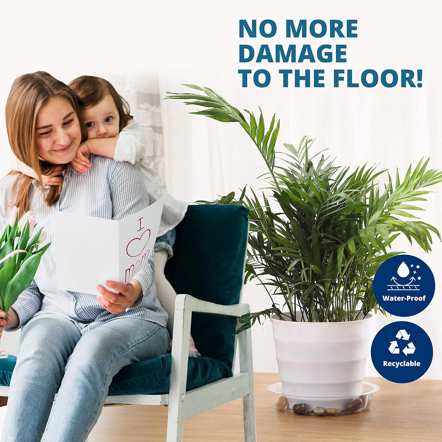 Konanzo Plastic Plant Saucers 15 Pack (6" + 8" + 10"), Plastic Plant Trays for Pots, Durable Plant Pot Saucers for Plants, Flower Pot Saucer, Plant Water Trays,Planter Tray,Plastic Trays for Plants