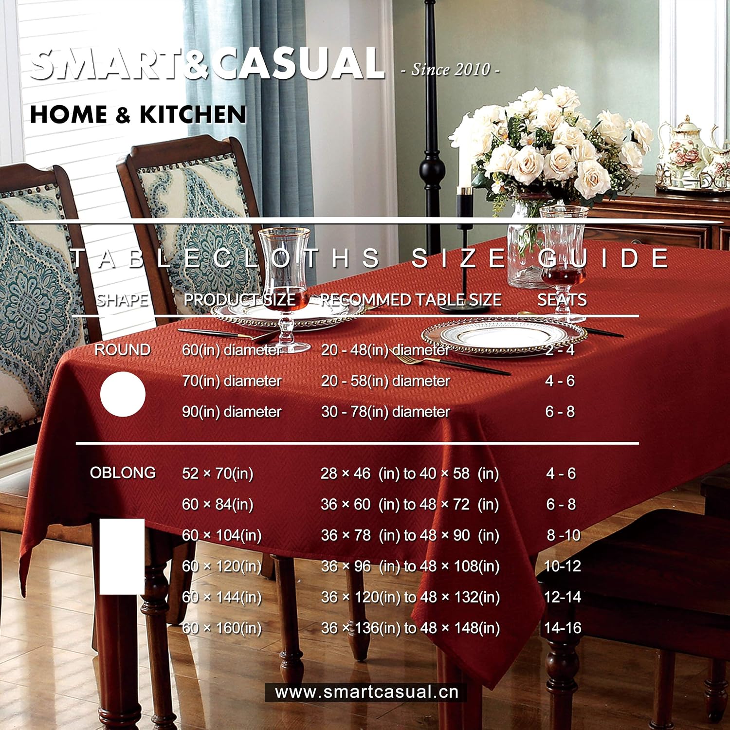 SMART&CASUAL Table Cloth Rectangle Jacquard Waved Waterproof Spillproof Wrinkle Free Washable Fall Tablecloth Decorative Cover Holiday Parties Kitchen Dining (Saddle Brown 60" x 84")