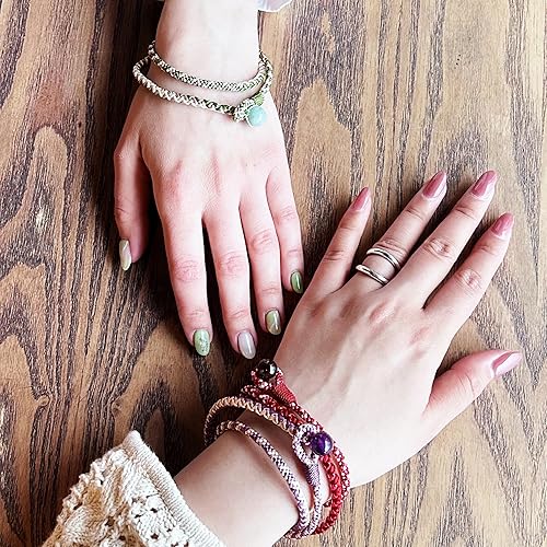 Miniatura 4 de Tozaburo Himo x Kyoto Asahiya Kumihimo - Pulsera trenzada de 5 colores para hombres y mujeres, pulsera doble trenzada hecha a mano, regalo