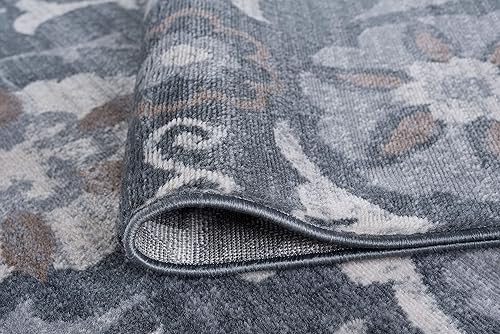 Vista 5 de Tayse Alfombra de pasillo gris de 2 x 10 pulgadas, alfombra de cocina, alfombra para entrada interior, entrada, pasarela, alfombra contemporánea