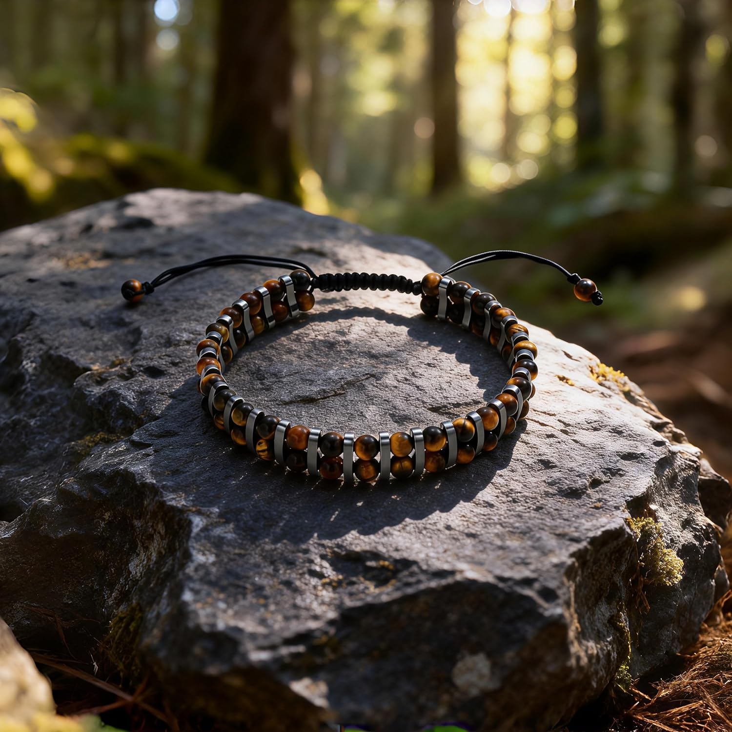 Double Row Crystal Hematite Energy Art Jewelry, 3-in-1 Triple Protection Bracelet for Spiritual Men & Women, Natural Gemstone Reiki Healing Gift - Image 6