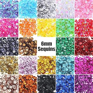 Sponsored Ad - JOYAHO 6MM Loose Sequins, 8400PCS Bulk Round Rainbow Cup Sequins Embroidery Sequins Iridescent Spangles Cra...