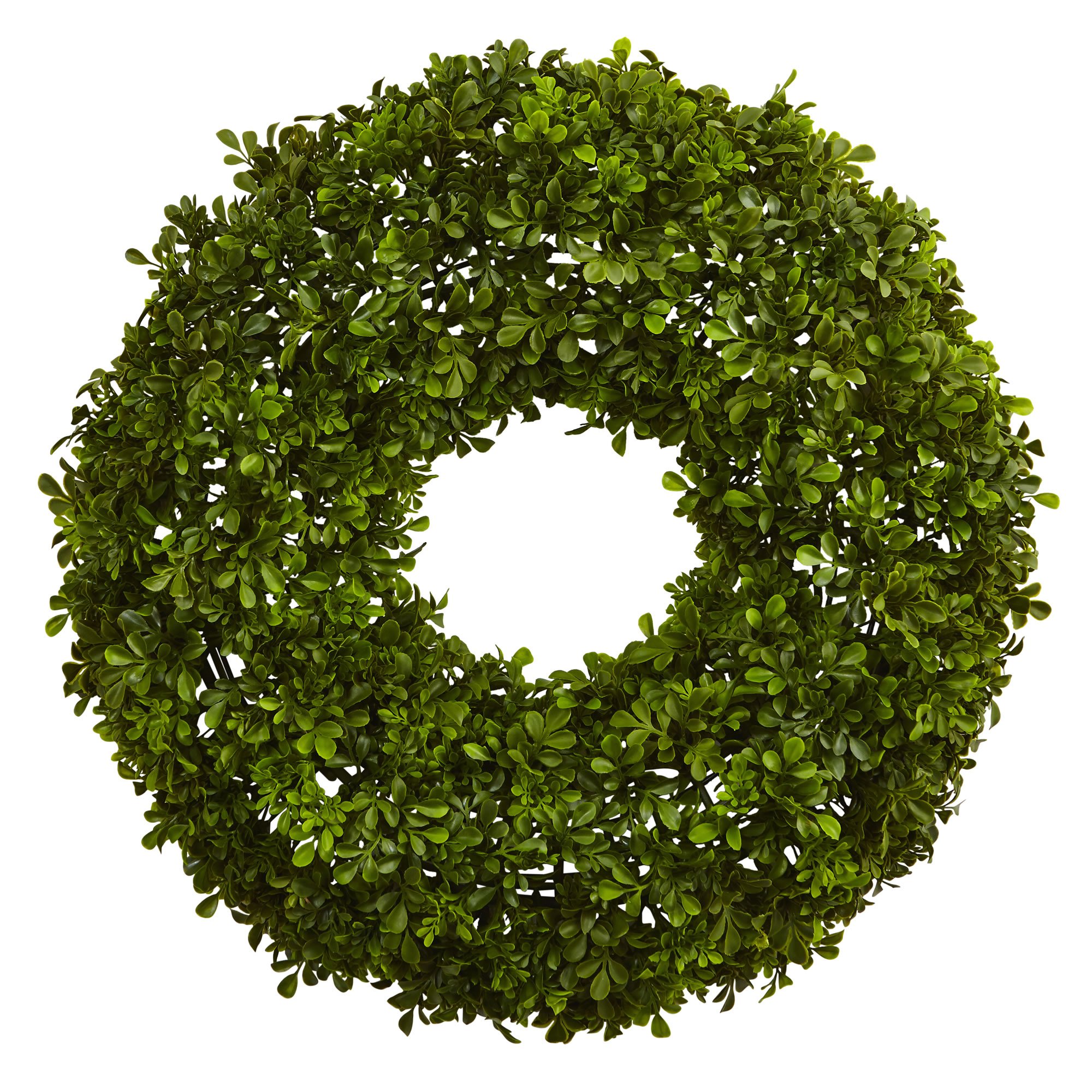Creative Co-Op Ghirlanda Rotonda In Bosso Conservato - 54,4 Cm - Verde Morbido Per Interni, Zero Manutenzione