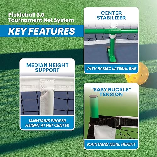 Miniatura 3 de Pickleball - sistema de red portátil 3.0 (incluye bolsa para transportar el armazón de metal y la red)