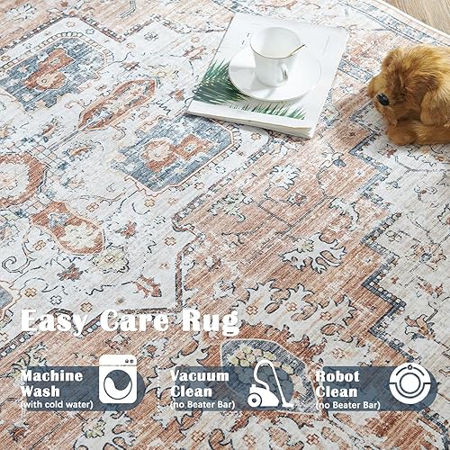 Miniatura 5 de jinchan Alfombra de pasillo de 2 x 8 pulgadas, alfombra bohemia para pasillo, alfombra de cocina, alfombra lavable, alfombra floral antideslizante