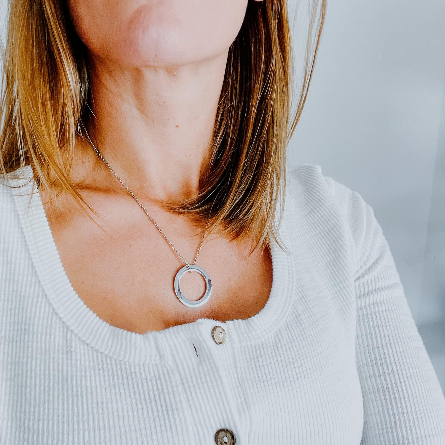 Jenna Rose Ring Necklace Personalized Necklace Washer Necklace Mom Gift Mother's Day Gift Personalized Names Kid Name Gift for Her Ring Necklace Personalized Jewelry Jenna Necklace JENNA-RING - Image 2