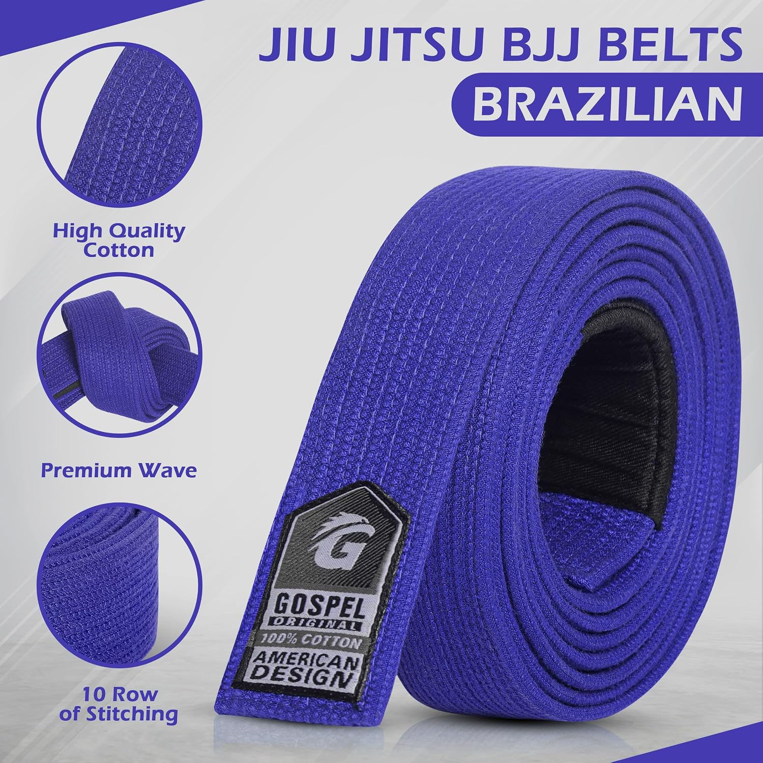 GOSPEL Pearl Weave Series BJJ Belt for Men & Women | Brazilian Jiu Jitsu Belt with Pearl Colors