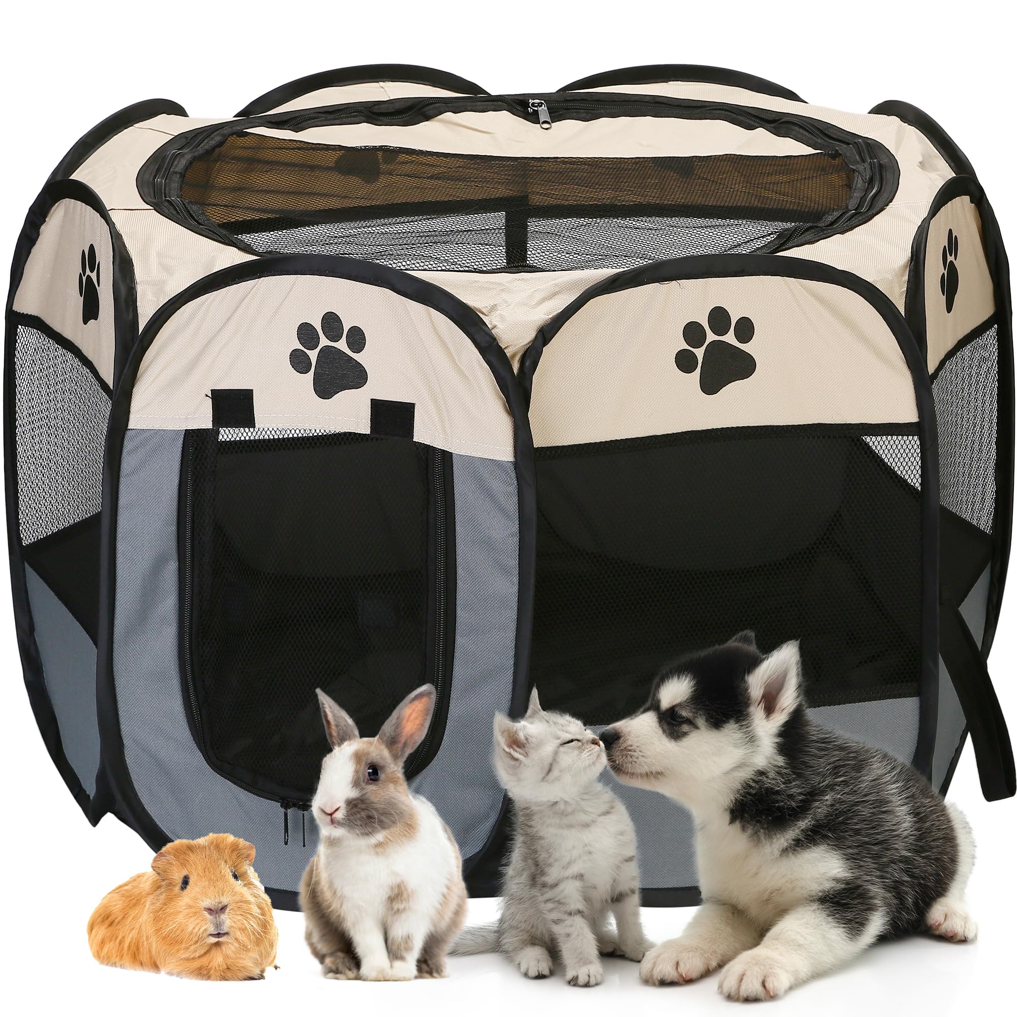 Pop-Up Foldable Pet Playpen, Breathable Mesh for Dogs, Cats, Kittens โ image 1