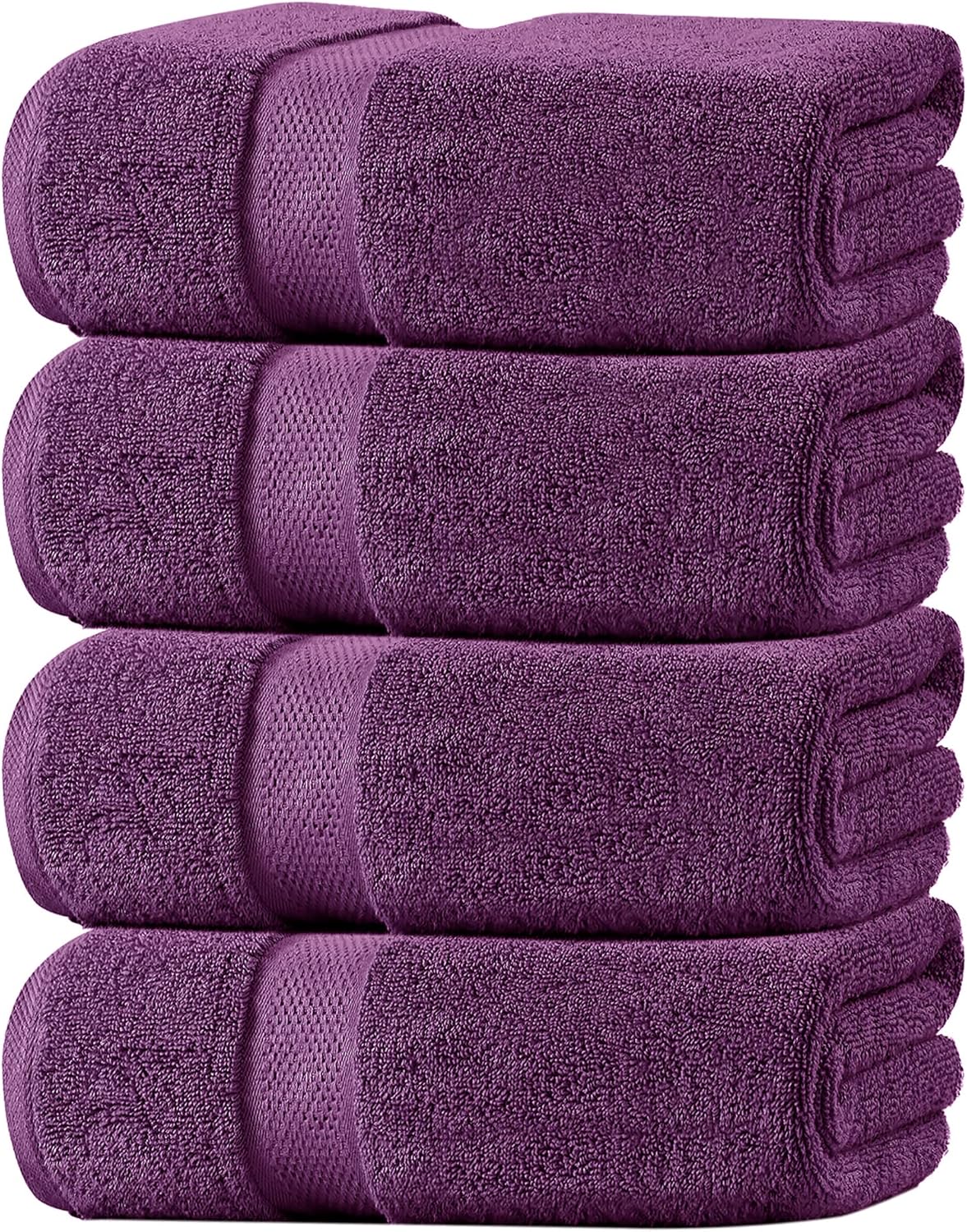 Oakias Plum Bath Towels 4 Pack 27 x 54 Inches Highly