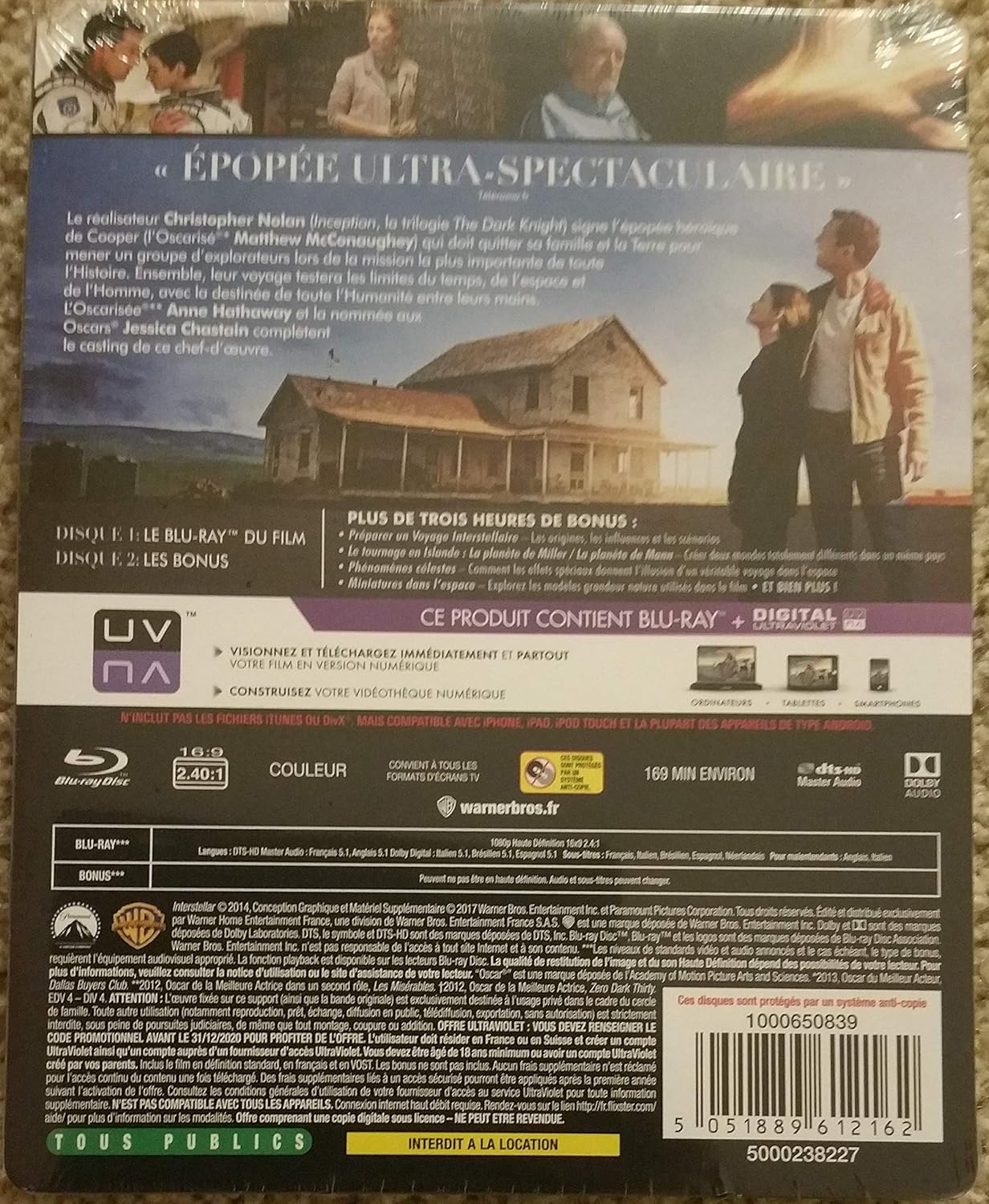 INTERSTELLAR Blu-ray Steelbook (2-disc Limited Edition REGION-FREE Import)