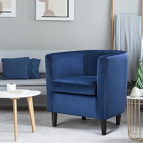 Miniatura 29 de Topeakmart Silla de club de terciopelo, estilo elegante, sillón tapizado para sala de estar, recepción, dormitorio, gris Gris,Beige,Azul,Verde