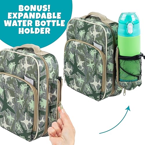 Miniatura 3 de Bentology - Lonchera térmica estilo bolso de mano para niños con asa y bolsillos se adapta a cajas Bento, Bentgo, Kinsho, Yumbox (10 x 8 x 3.5