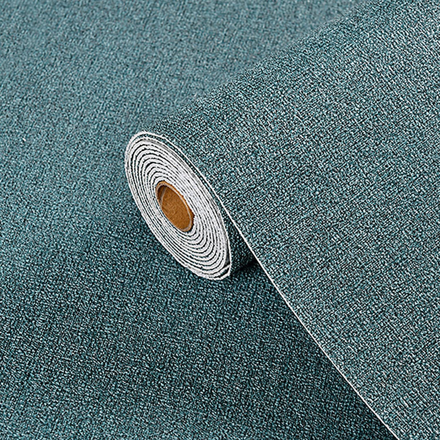 Ray-Velocity 2.5mm Self-Adhesive Textured Wallpaper, Waterproof Peel and Stick Wall Renovation Wallpaper for Bedroom, Kitchen Living Room Wall Deco (Dark Green, 50x1000cm/roll) — image 1