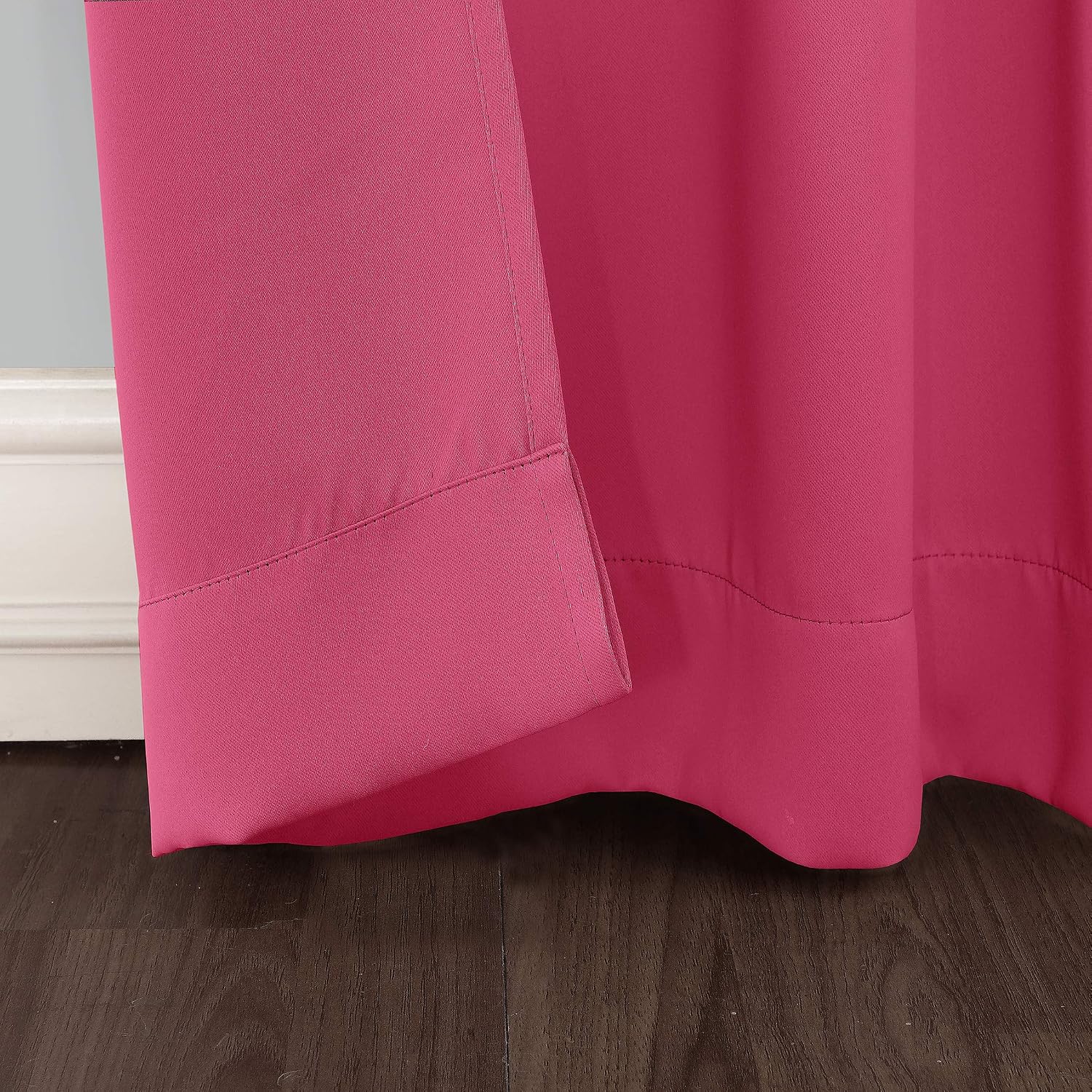 Sun Zero Riley Kids Bedroom Blackout Grommet Curtain Panel, 40" x 84", Hot Pink