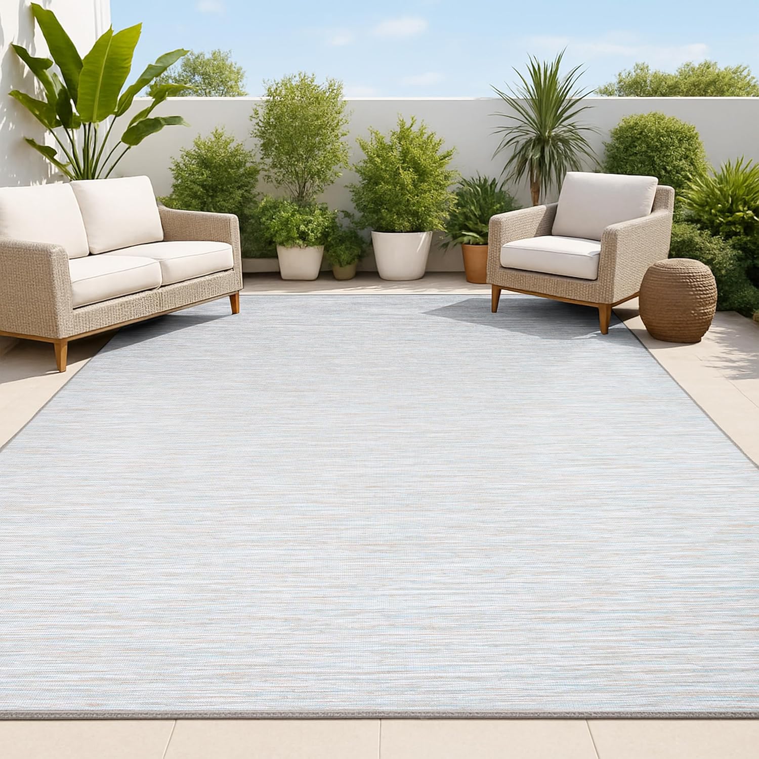 JONATHAN Y Flatweave Solid Indoor Outdoor Area Rug 3X5 Gray, Ethan Modern for Backyard, Patio, Porch, Easy-Cleaning, High Traffic, Pet-Friendly, Non-Shedding (TSN100A-3) 3' x 5' (Rectangular) Grey