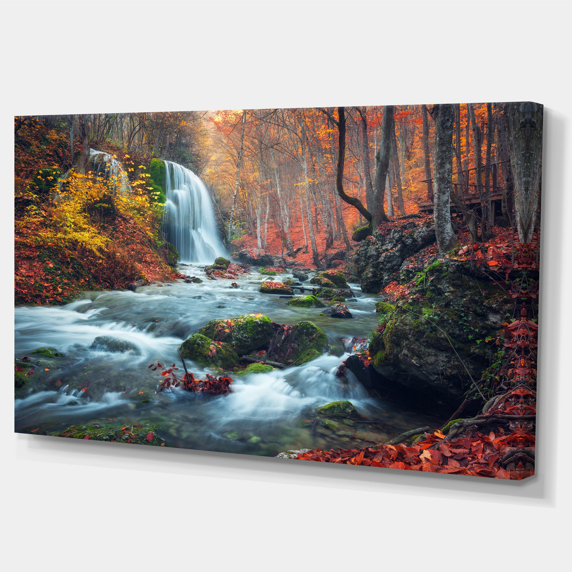 Amazon.com: Designart PT9359-32-16 Autumn Mountain Waterfall Long