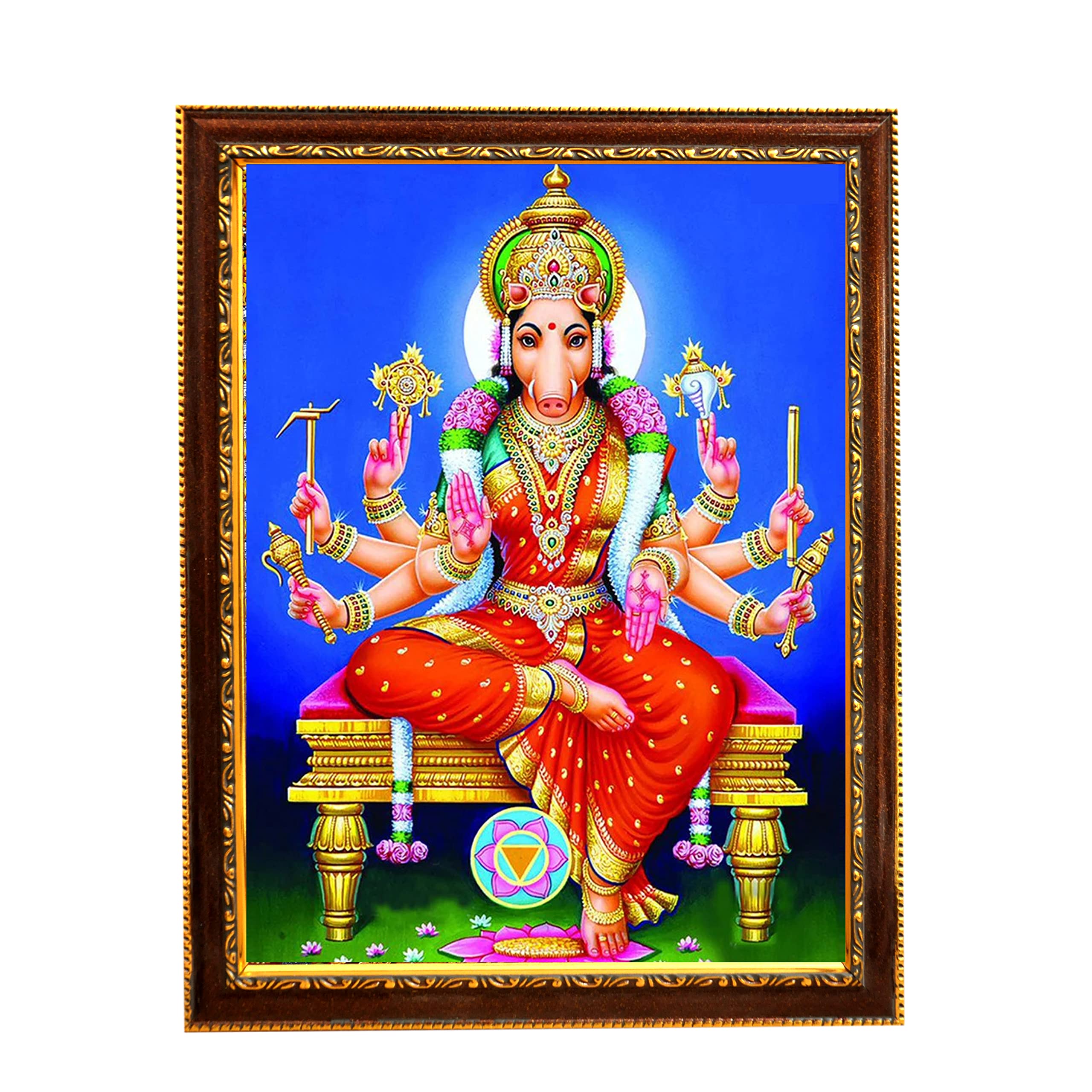 SUNFRAMING ARTS Varahi amman photo frame with laminated sheet Size [ 9x11 inch ] [PO]