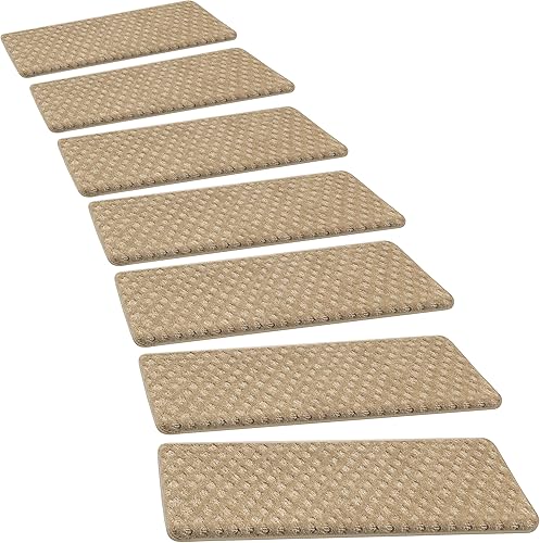 Miniatura 29 de PURE ERA Bullnose - Alfombra antideslizante para peldaños de escaleras, sin cinta, protectores de escaleras para interiores, aptos para mascotas