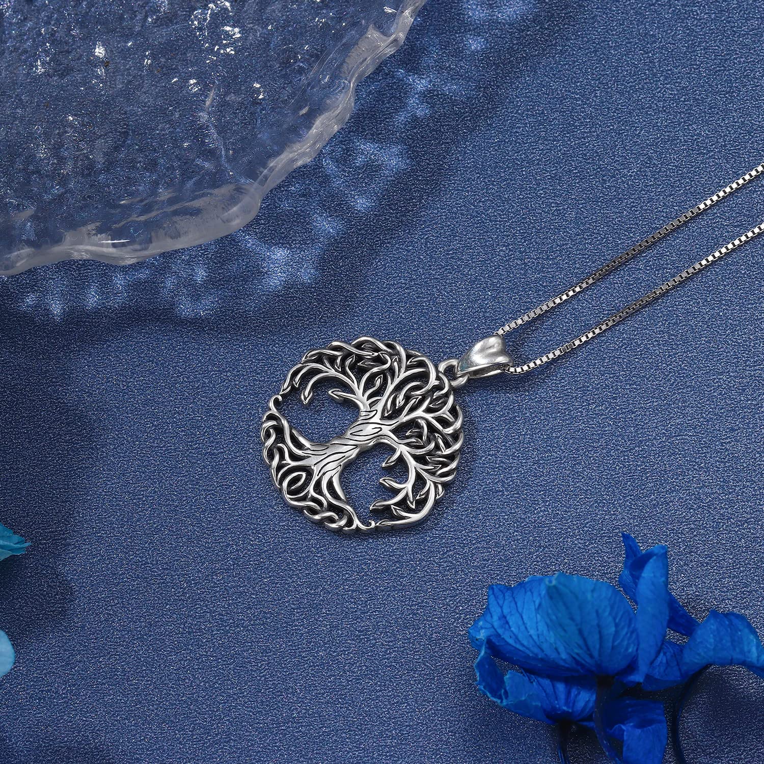 Collana Donna Albero della Vita in Argento Sterling 925 Albero della Vita Ciondolo Idee Regalo Gioielli Donna Originale per Mamma Moglie Fidanzata Figlia Sorella