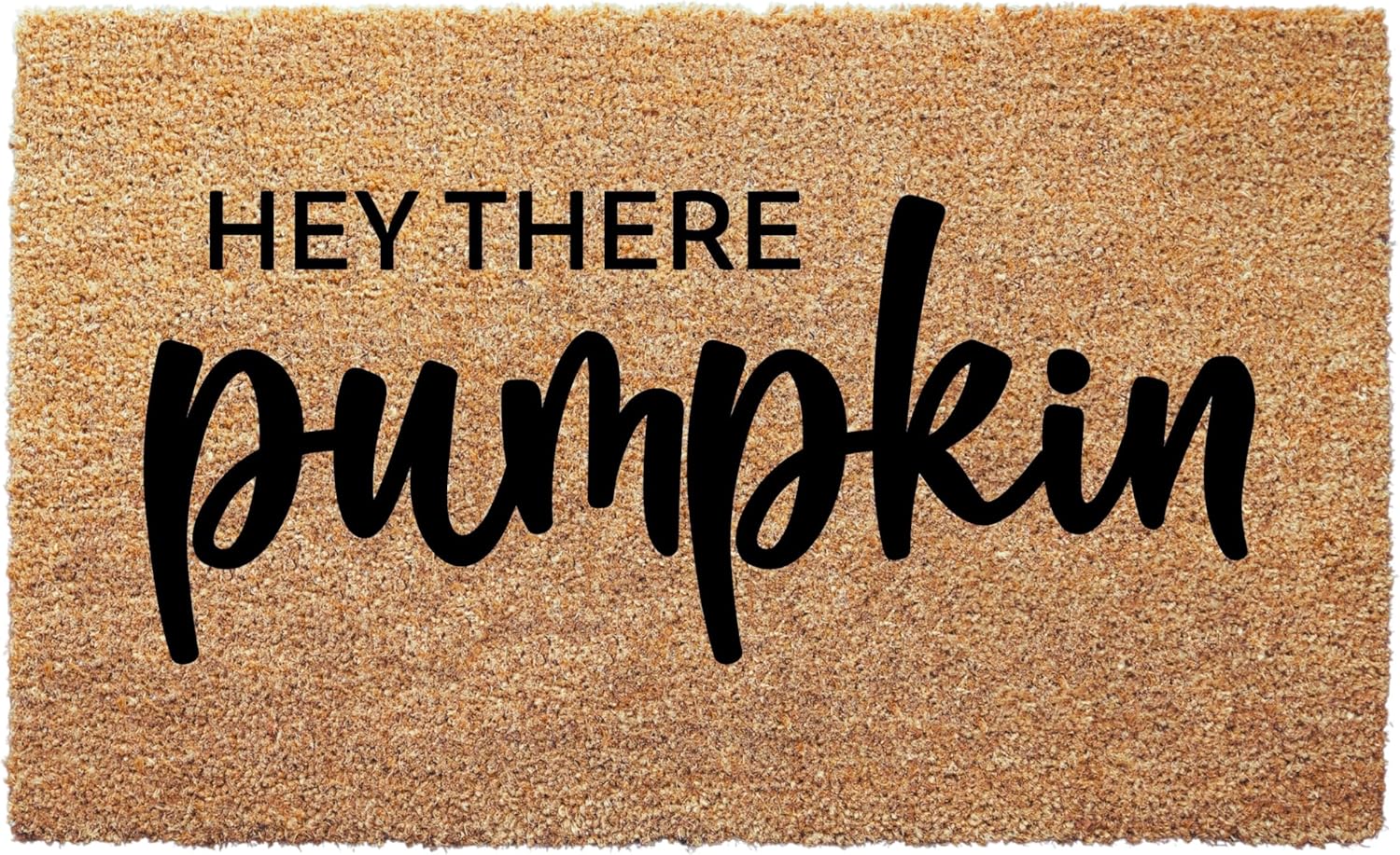 clicked craft Hey There Pumpkin Doormat - Front Door Rug, Outdoor Coir Welcome Doormat, Fall Decor Home Rug, Halloween Decor, Pumpkin Theme, Football Season