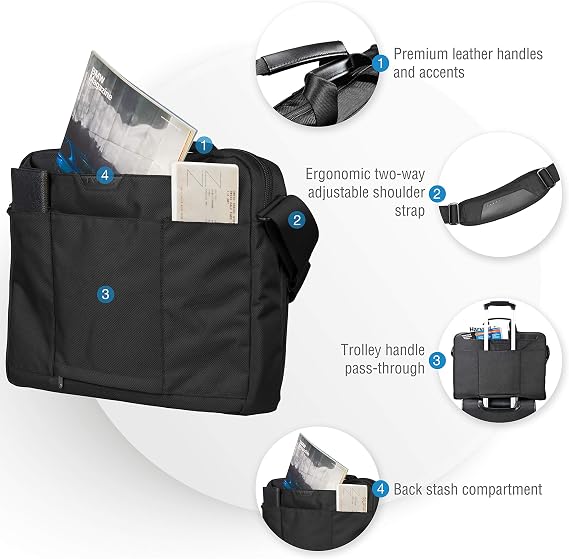 EVERKI Lunar Large Laptop Briefcase for Men & Women, Black - 19 Liters