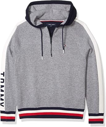 Amazon.com: Tommy Hilfiger - Sudadera con capucha para hombre con  cremallera extendida, sudadera adaptable con capucha y tirador de zíper  extendida, M, Gris/Azul marino : Ropa, Zapatos y Joyería