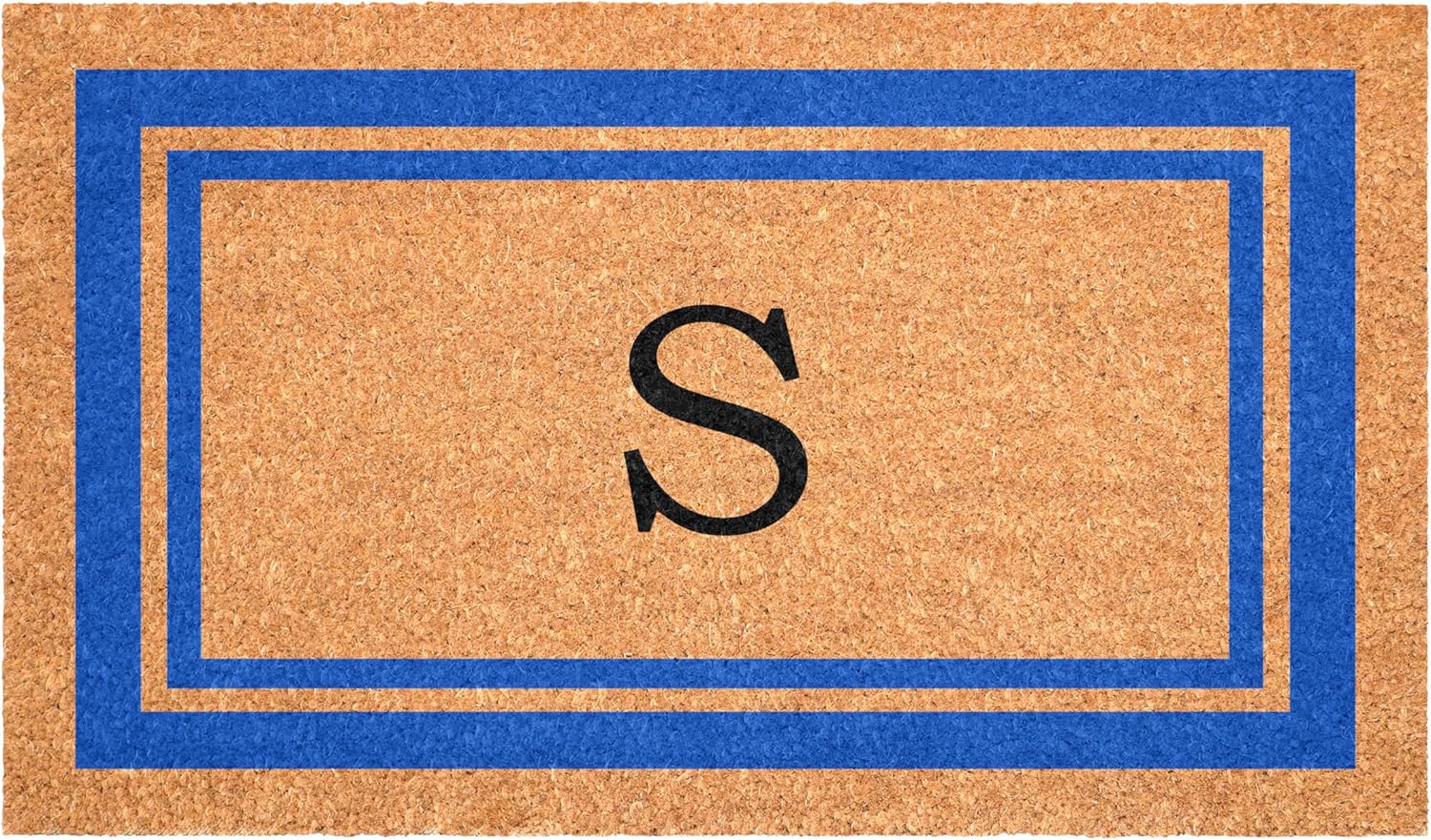 Calloway Mills 152971830S Blue Border 18" x 30" Monogram Doormat (Letter S)