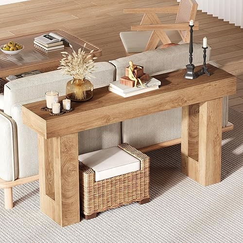 Miniatura 4 de Mesas consola de 63 pulgadas de largo para entrada, mesa de sofá de madera estrecha detrás del sofá, estilo granja, perfectas para entrada, sala de