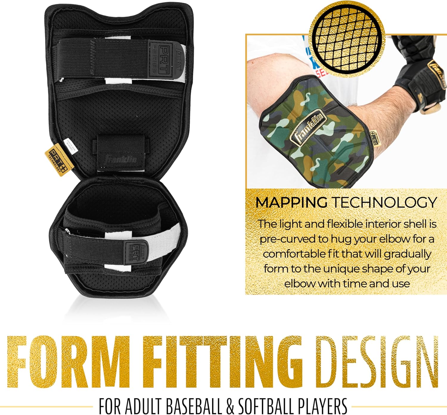 Franklin Sports Baseball Elbow Guard - PRT Series Adult and Youth Baseball + Softball Elbow Shield for Batting