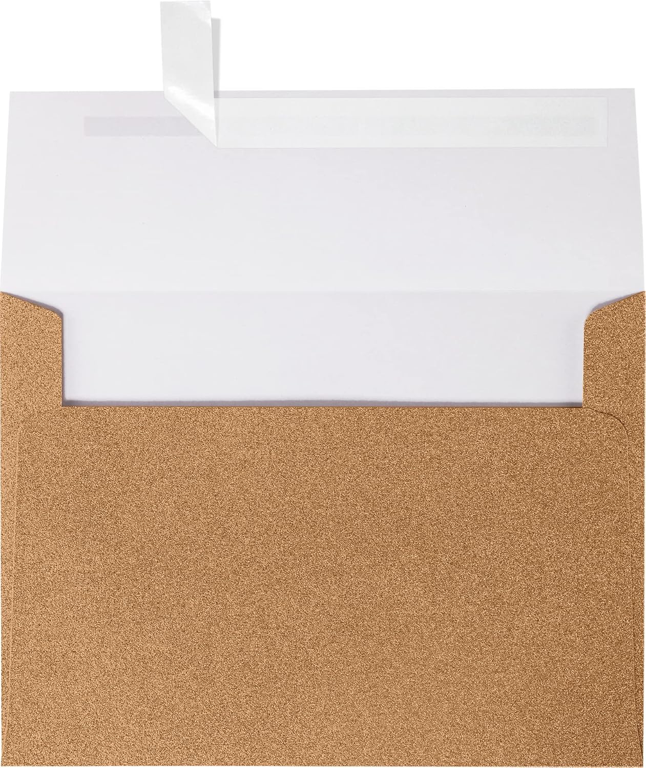 LUXPaper A7 Invitation Envelopes | Peel & Press | 5 1/4" x 7 1/4" | Rose Gold Sparkle | 90lb. Text | 50 Qty