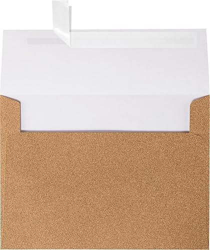 LUXPaper Sobres de invitación A7  Despegar y prensar  5 14 pulgadas x 7 14 pulgadas  Llama metálica  Texto de 80 libras  50 unidades