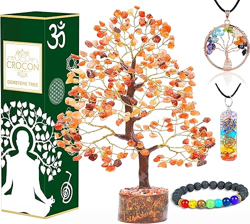 Miniatura 7 de Árbol de la vida de cristal de cornalina - Árbol bonsái de cristal - Árbol de Feng Shui - Árbol de la vida de chakras - Árbol de gemas - Decoración