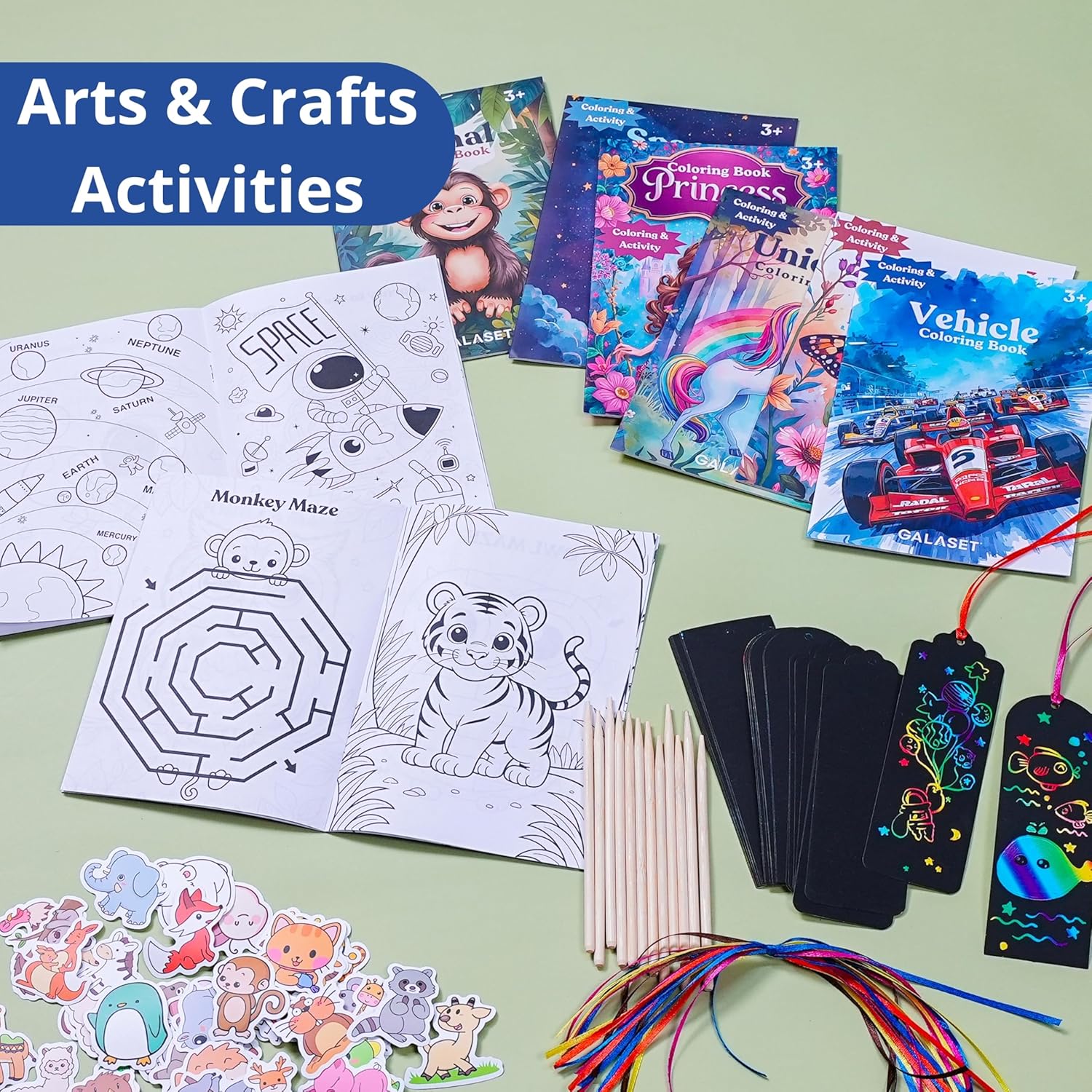 120-Pack Party Favors for Kids Ages 4-8, 8-12, Fidget Toys Bulk with Coloring Books, Treasure Box Prizes, Prizes for Kids Classroom, Road Trip Activities for Kid, Birthday Holiday Goodie Bags Stuffers