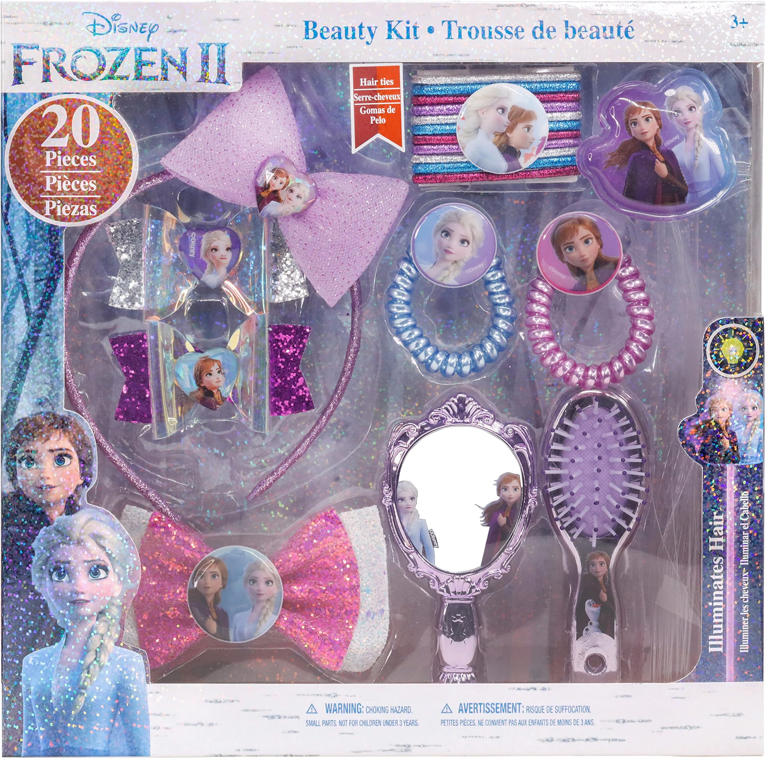 Townley Girl Disney Frozen 2 Hair Accessory Kit for Girls, Ages 3+ (20 pieces)