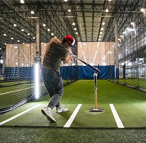 Miniatura 6 de CT4 Doble TEE de entrenamiento doble para béisbolsoftbol con brazo giratorio desmontable de 360, cubiertas de goma de neopreno de grado industrial,