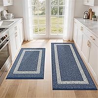 Vista 32 de COSY HOMEER Alfombras de cocina antideslizantes 20x30/20x48 pulgadas Tapete grueso de polipropileno para estar de pie en el hogar, lavable a Rojo