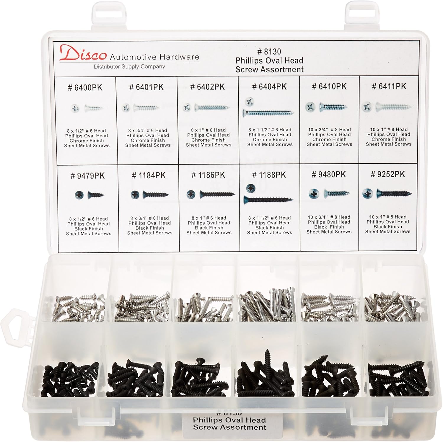 8130 Phillips Oval Head Screw Assortment