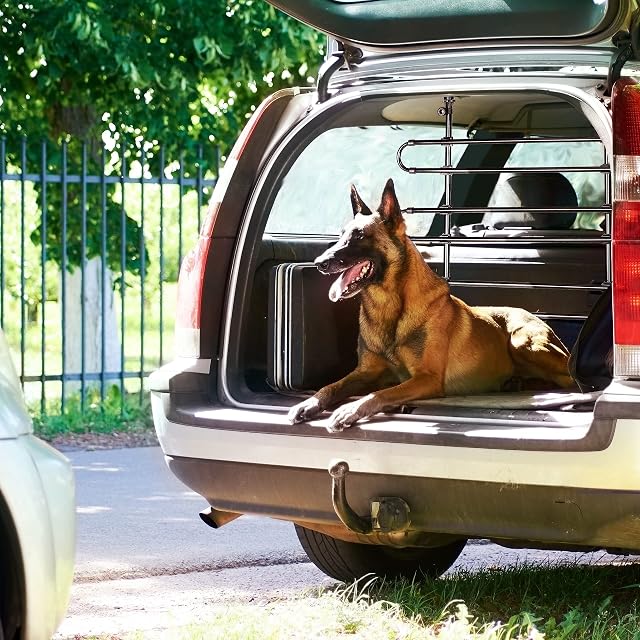 Foto 3 de 8 de Relaxdays Barrera de Seguridad para Perros, Universal, Altura y Anchura Ajustables, Negro