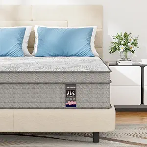 California King Mattress, 12 Inch Gel Memory Foam Hybrid with Pocket Coils, Medium Firm, CertiPUR-US