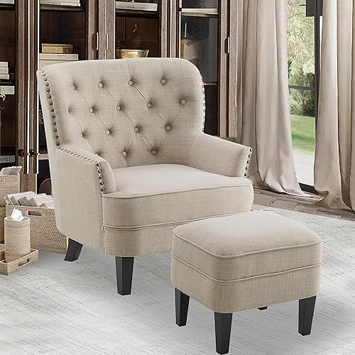 Miniatura 65 de Rosevara Atlas - Silla decorativa moderna de mediados de siglo, sillón tapizado con cojín suave para sala de estar, dormitorio y espacios pequeños