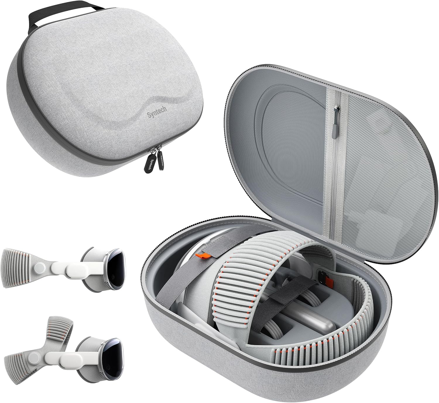 Syntech Hard Carrying Case for Apple Vision Pro M5/M2 and Accessories, VR Gaming Headset Case with Lens Cover, Multi-Layer Protection Shell, Suitable for Travel and Home Storage, Gray