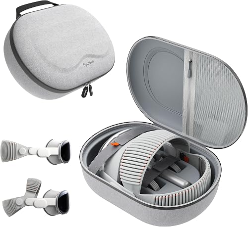 Syntech Hard Carrying Case for Apple Vision Pro M5/M2 and Accessories, VR Gaming Headset Case with Lens Cover, Multi-Layer Protection Shell, Suitable for Travel and Home Storage, Gray