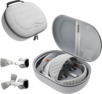 Syntech Hard Carrying Case for Apple Vision Pro M5/M2 and Accessories, VR Gaming Headset Case with Lens Cover, Multi-Layer Protection Shell, Suitable for Travel and Home Storage, Gray