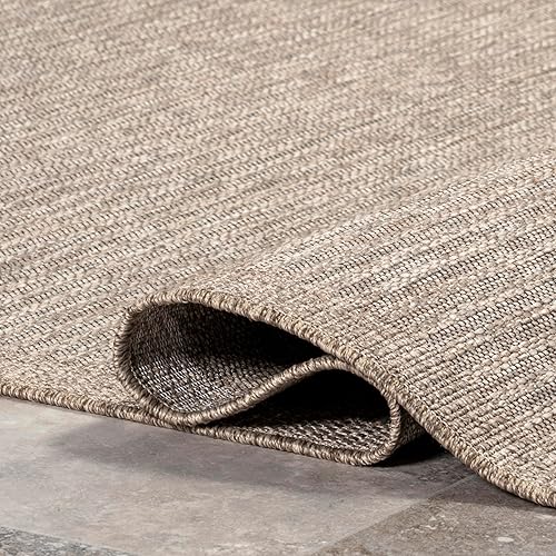 Miniatura 5 de nuLOOM Braylin - Alfombra informal para interiores y exteriores, 5 pies 3 pulgadas x 7 pies 7 pulgadas, color marrón